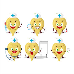 Doctor profession emoticon with parsnip cartoon character