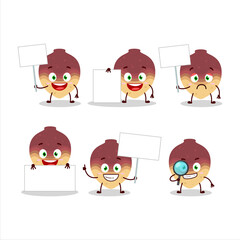 Swede cartoon in character bring information board