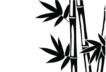 Bamboo leaf composition in design. Vector romantic landscape with bamboo trees on a white and gray background, and various attractive colors make an exclusive design
