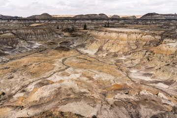 Fototapeta na wymiar view of badlands at Dinosaur Provincial Park, Alberta, Canada