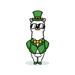 Cute Llama in St. Patrick's Day costumes