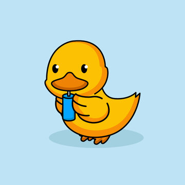 Cute baby duck mascot design