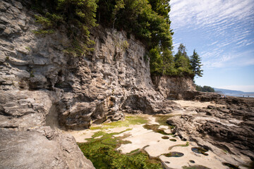 alien low tide sandstone landscape, Vancouver Island, BC, Canada