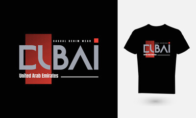 Vector illustration of the letter, DUBAI, perfect for the design of t-shirts, shirts, hoodies, undershirts, etc.