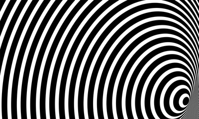 stock illustration abstract optical art illusion of striped geometric black white surface flowing like a part 3