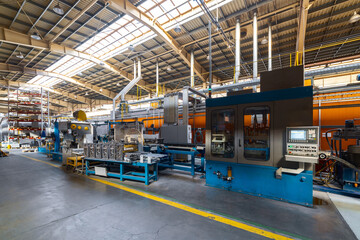 The interior of the metalworking shop.