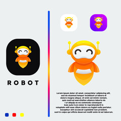 colorful vector robot logo for you