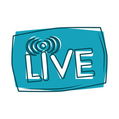 live internet stream button blue design