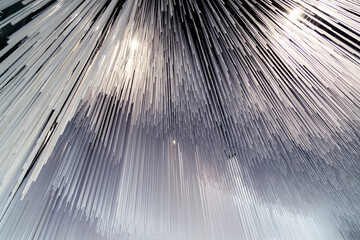 Gray vertical textured lines abstract pattern background, concept modern design and art