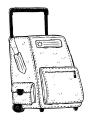 Hand drawn illustration of a luggage. Editable for changing colors. Vector EPS.