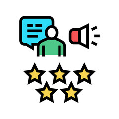 reputation pr color icon vector. reputation pr sign. isolated symbol illustration