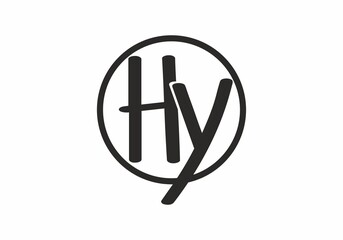 Black HY initial letter in circle