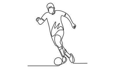Continue line of soccer player