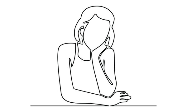 recommend clip art: Continue line of woman sleeping