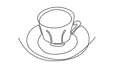 Continue line of a cup coffee icon