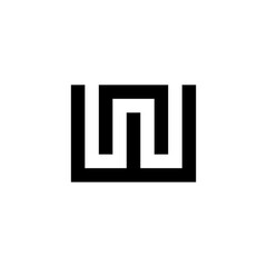 Monogram letter WN NW square vector logo