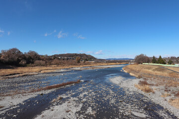 多摩橋から見た多摩川（東京都）