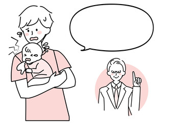 赤ちゃんの体調不良に慌てる父親と医師の説明