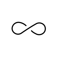 Infinity symbol. simple illustration mobile concept app line icon and web design. Editable stroke. Design template vector