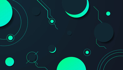 Modern Background Futuristic Circuit Shape. Green Cyan Colors.