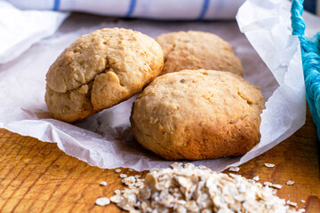 homemade oatmeal cookies are on the table