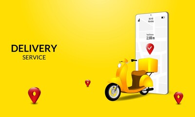 Online Delivery Service Vector Illustration Concept, Suitable for web landing page, ui, mobile app, editorial design, flyer, banner, and other related occasion