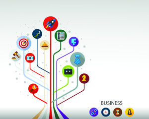 Business flat icon concept. Vector illustration. Element template for design.