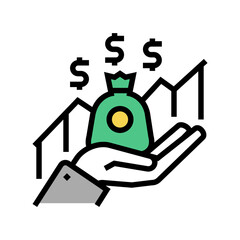 growth dividends precent color icon vector. growth dividends precent sign. isolated symbol illustration