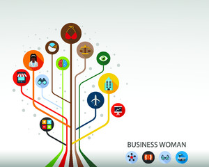 Obraz premium Business woman flat icon concept. Vector illustration. Element template for design.