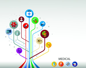 Obraz premium Medical flat icon concept. Vector illustration. Element template for design.