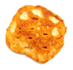 Fresh fried tortilla isolated over white
