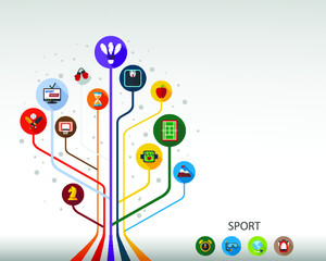 Obraz premium Sport flat icon concept. Vector illustration. Element template for design.