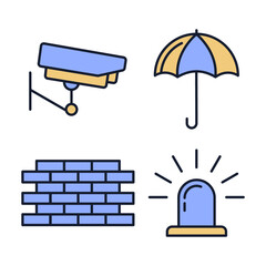 Set of Security icon. Security pack symbol template for graphic and web design collection logo vector illustration