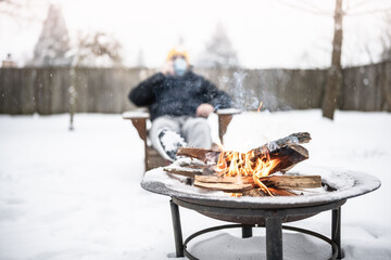 barbecue on the fire
