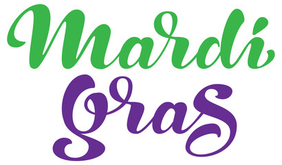 Fototapeta na wymiar Mardi gras text lettering template greeting card holiday