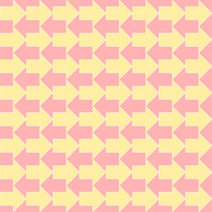 pink and yellow arrows. vector seamless pattern. simple baby repetitive background. fabric swatch. wrapping paper. continuous print. geometric shapes. design element for home decor, apparel, textile