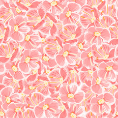 pink vector flowers. floral seamless pattern. spring repetitive background. fabric swatch. wrapping paper. continuous print. design element for home decor, apparel, phone case, textile, banner