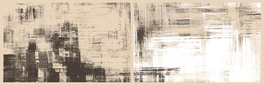 Cross hatching paint strokes on canvas. Oil brush texture set. Abstract grungy backgrounds