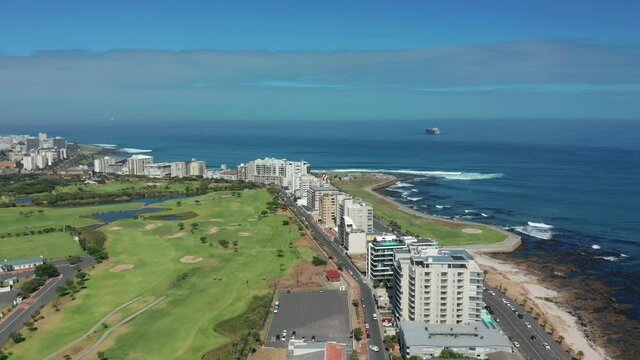 Covid-19 Lockdown Empty Street Aerial in Cape Town South Africa.