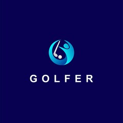 Golfer logo design, golf logo design