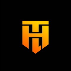 letter TH that formed shield concept, monogram logo