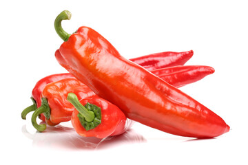 Fresh red pepper on white background