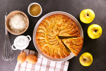 homemade apple pie and ingredient