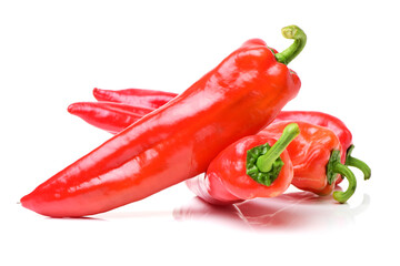 Fresh red pepper on white background