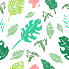 Seamless pattern of floral vector illustration
