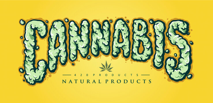Cannabis Text Smoke Element illustrations for your work Logo, mascot merchandise t-shirt, stickers and Label designs, poster, greeting cards advertising business company or brands.
