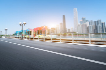 Guangzhou city roads and modern buildings