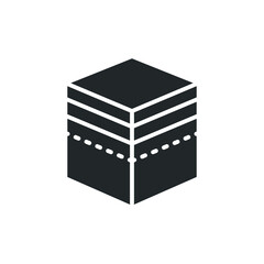 Muslim qibla icon. Kaabah or  kaaba, mecca, makkah. symbol of Eid Al-fitr mubarak, hajj, Muslim or islamic the holy place. Glyph style. Vector illustration. design on white background. EPS 10