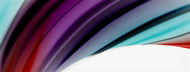 Abstract Background. Smooth flowing lines, blurred waves, rainbow color style stripes. Vector illustrations for covers, banners, flyers and posters and other
