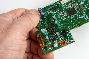 electronic circuit board computer device close up